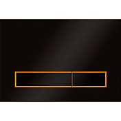 Кнопка смыва KK-POL Vitrum Grande V3 SPP/017/0/K стекло, черная/золото , изображение 1
