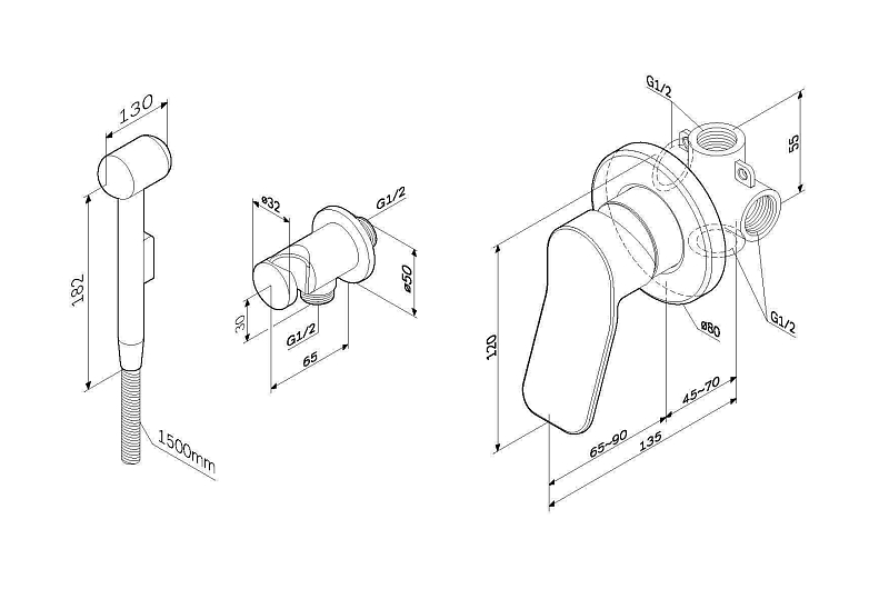 Гигиенический душ AM.PM X-Joy F40H85A00 со смесителем , изображение 12