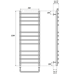 Фото Полотенцесушитель электрический Point Нептун П12 120х50 хром