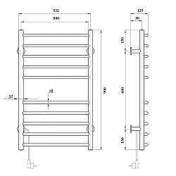 Фото Полотенцесушитель электрический Domoterm Аврора 50x90 L