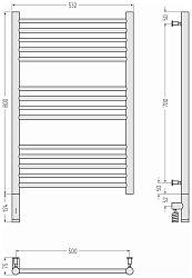 Фото Полотенцесушитель электрический Сунержа Богема 3.0 прямая 80x50 L без покрытия
