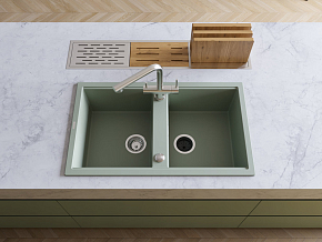 Фото Мойка кухонная Omoikiri Kitagawa 86-2-WG wind green