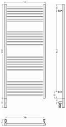 Фото Полотенцесушитель электрический Сунержа Модус 3.0 120х50 L черный матовый