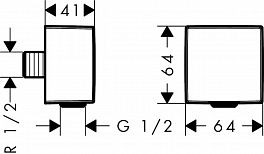 Шланговое подключение Hansgrohe Fixfit Square 26455000 , изображение 3