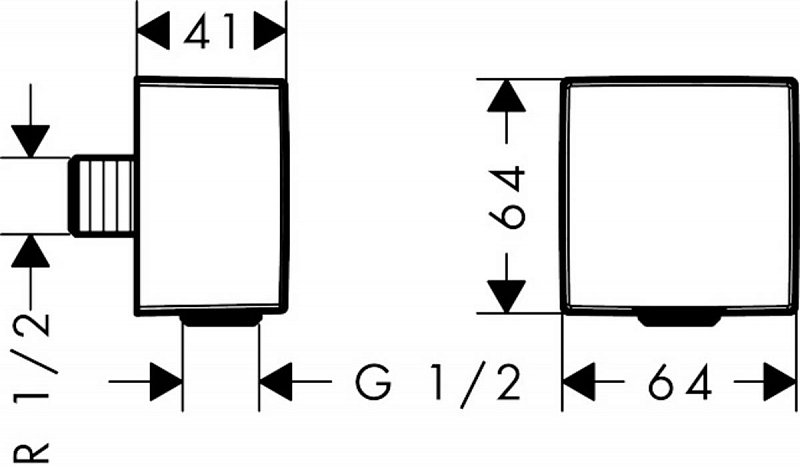 Шланговое подключение Hansgrohe Fixfit Square 26455000 , изображение 3