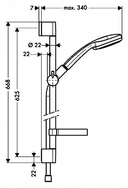 Душевой гарнитур Hansgrohe Croma 100 27772000 , изображение 9