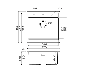 Фото Мойка кухонная Omoikiri Kitagawa 57-GB графит