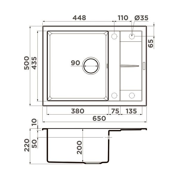 Мойка кухонная Omoikiri Sumi 65A-WH белый , изображение 2