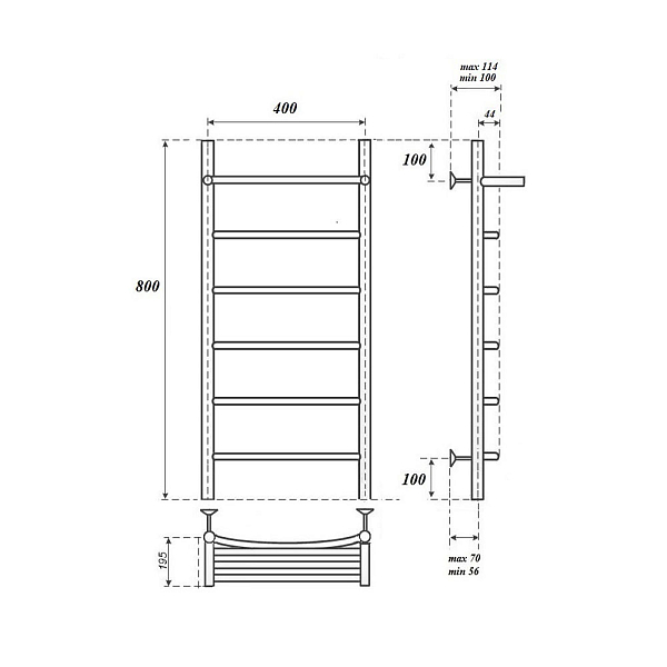 Полотенцесушитель электрический Point Афина П5 80х40 хром , изображение 4