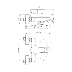 Фото Смеситель Ideal Standard Cerafine O BC500XG для ванны с душем, черный матовый