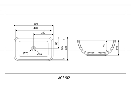 Раковина Abber Rechteck AC2202 50 см , изображение 5