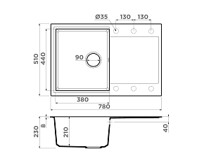 Фото Мойка кухонная Omoikiri Daisen 78T-BL черный
