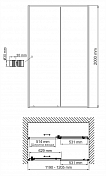Душевая дверь в нишу Wasserkraft Rhin 44S 120 см , изображение 8
