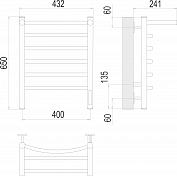 Полотенцесушитель электрический Terminus Классик П6 40х65 с полкой , изображение 3