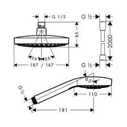 Фото Душевая стойка Hansgrohe Croma Select S 27351400