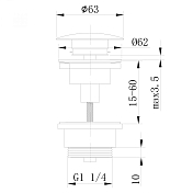 Донный клапан Abber AF0011B для раковины , изображение 2