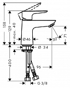 Смеситель Hansgrohe Talis E 71702000 для раковины , изображение 4