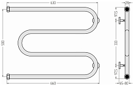 Полотенцесушитель водяной Сунержа М-образный+ 50х65 без покрытия , изображение 5