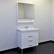 Зеркало-шкаф Comforty Никосия 80 белый глянец , изображение 6