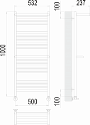 Полотенцесушитель водяной Terminus Аврора П20 50х100 с 2 полками , изображение 3