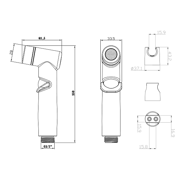 Гигиенический душ Lemark LM8088BL , изображение 2