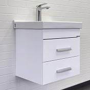 Тумба с раковиной Comforty Никосия 50П белый глянец , изображение 1