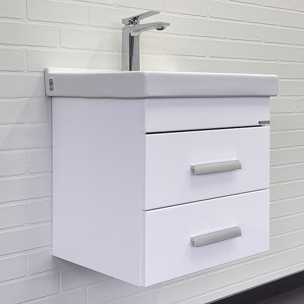 Тумба с раковиной Comforty Никосия 50П белый глянец , изображение 1