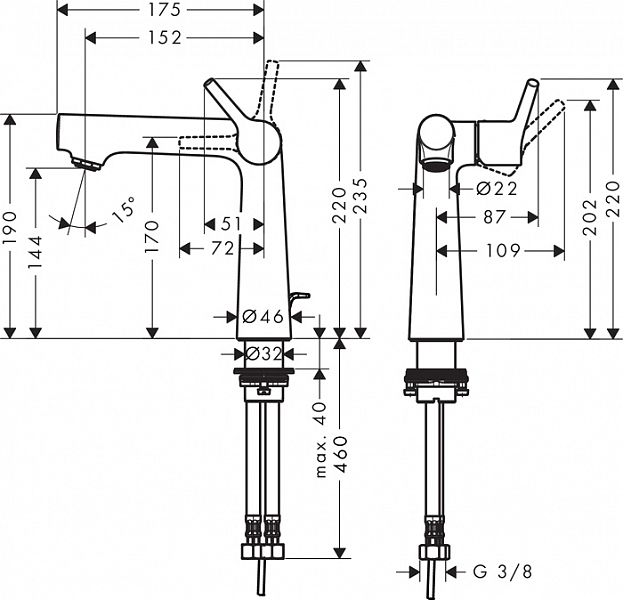 Смеситель Hansgrohe Talis S 72113000 для раковины , изображение 2