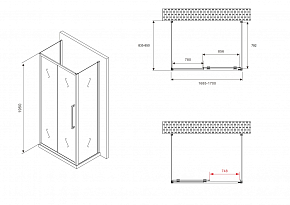 Фото Душевой уголок Abber Schwarzer Diamant AG30170BH-S85B-S85B 170x85