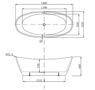 Акриловая ванна Azario Easton AZ1337B 180х82 , изображение 3