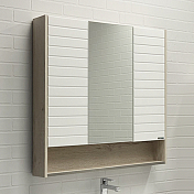 Зеркало-шкаф Comforty Клеон 90 белый/дуб дымчатый , изображение 1