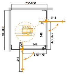 Фото Душевой уголок Cezares Slider SLIDER-A-2-70/80-GRIGIO-BORO