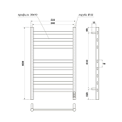 Полотенцесушитель электрический Point Селена П8 50x80 белый , изображение 3