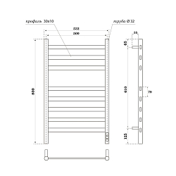 Фото Полотенцесушитель электрический Point Селена П8 50x80 белый