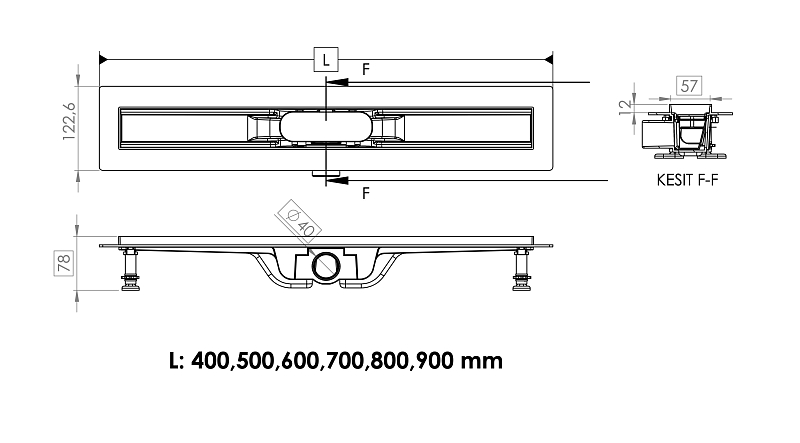 Душевой лоток Timo Smart SM-PG60-LS40(DRY) с решеткой 60 см, изображение 7