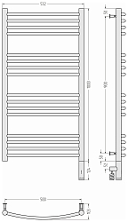 Фото Полотенцесушитель электрический Сунержа Богема 3.0 выгнутая 100х50 R без покрытия