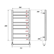 Полотенцесушитель электрический Point Аврора П8 50x80 графит премиум , изображение 3
