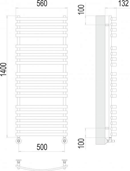Полотенцесушитель водяной Terminus Капри П19 50х140 , изображение 3