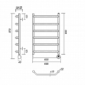 Полотенцесушитель электрический Domoterm Лаура 60х80 R , изображение 3