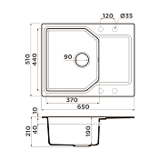 Мойка кухонная Omoikiri Yonaka 65-GR leningrad grey , изображение 2