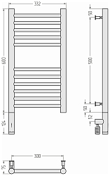 Фото Полотенцесушитель электрический Сунержа Богема 3.0 прямая 60х30 L без покрытия