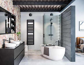 Фото Полотенцесушитель электрический Zehnder Metropolitan Spa 50х120 черный