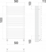 Полотенцесушитель водяной Terminus Кремона П16 50х100 , изображение 3