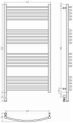 Фото Полотенцесушитель электрический Сунержа Богема 3.0 выгнутая 120х60 L без покрытия
