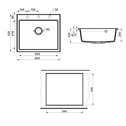 Фото Мойка кухонная Point Бинга 60 PN3003B черная