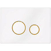 Кнопка смыва KK-POL Vitrum Grande V3 Orbis SPP/045/0/K стекло, белая/золото , изображение 1