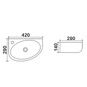 Раковина Azario AZ4519A L 40 см , изображение 2