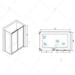 Фото Душевой уголок RGW Classic CL-48B (CL-14B + Z-050-1B) 100х90