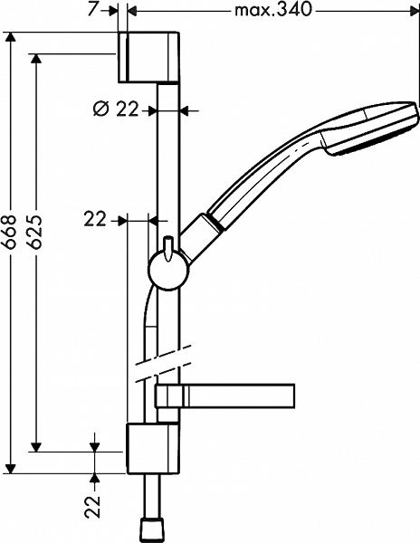 Душевой гарнитур Hansgrohe Croma 100 27717000 , изображение 11