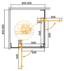Фото Душевой уголок Cezares Slider SLIDER-A-2-80/90-GRIGIO-BORO